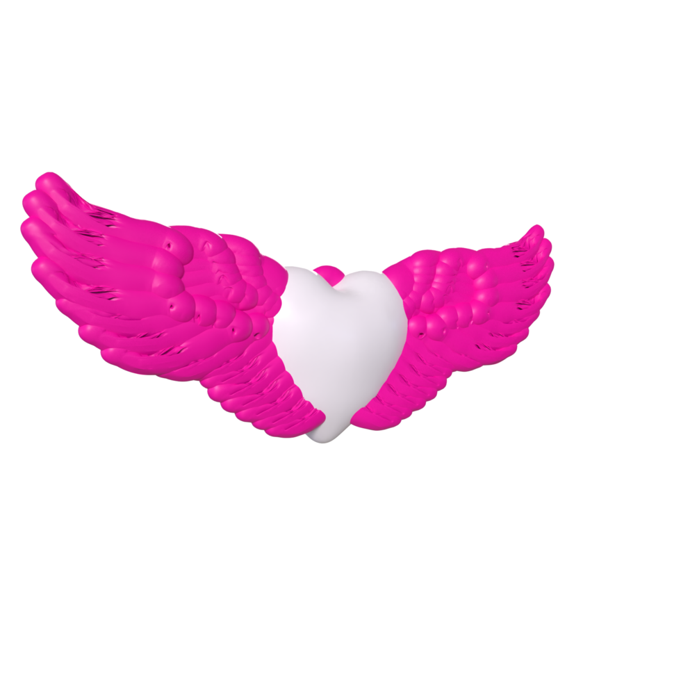 heart with wings isolated on background png