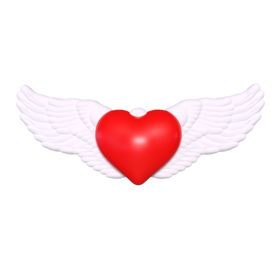 heart with wings isolated on background png