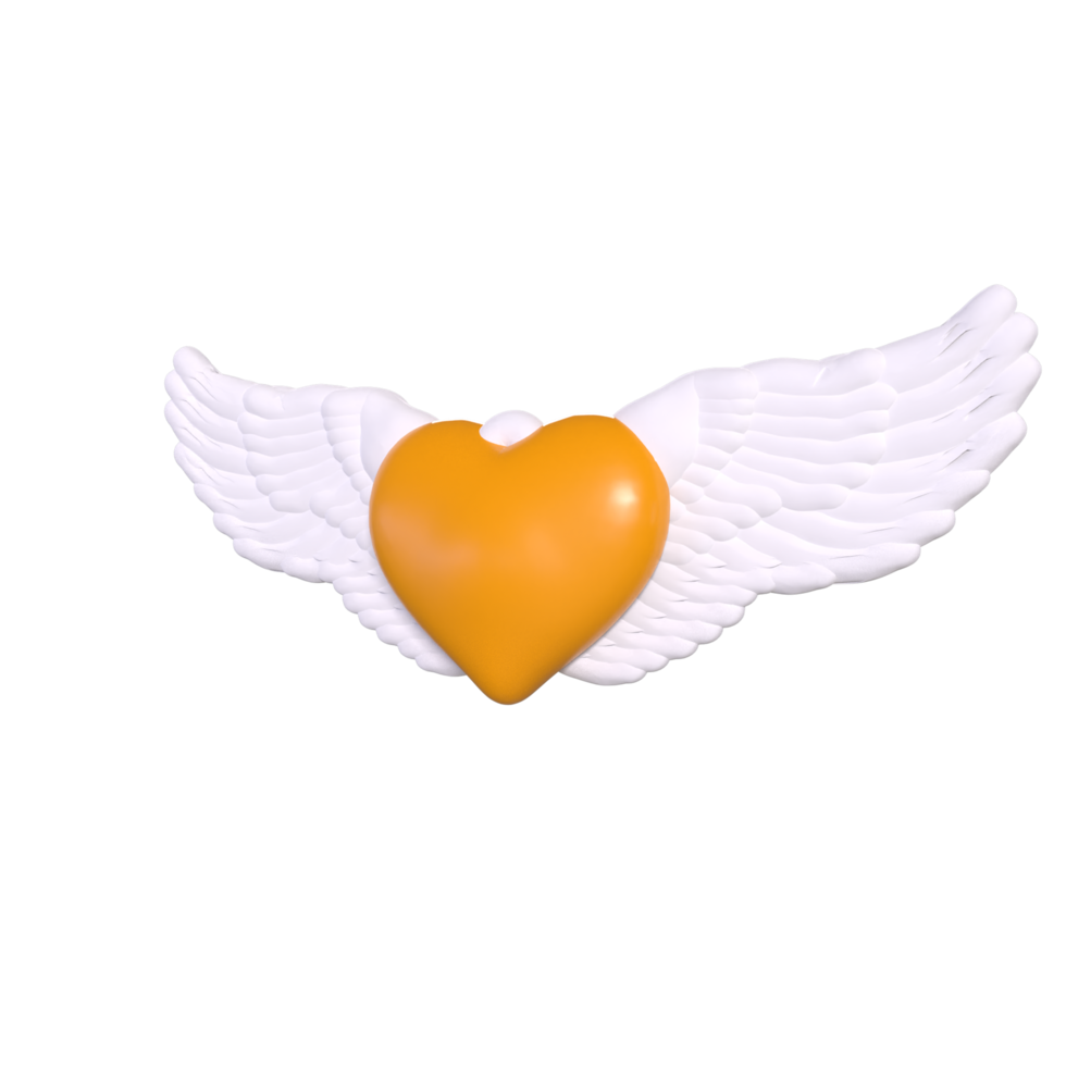 heart with wings isolated on background png
