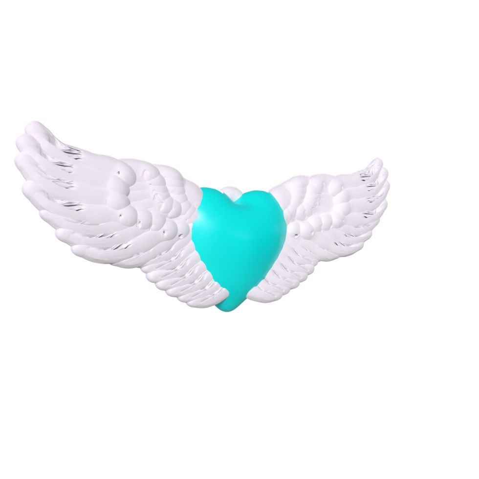 coeur avec des ailes isolé sur fond png