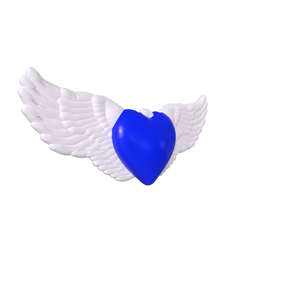 coeur avec des ailes isolé sur fond png