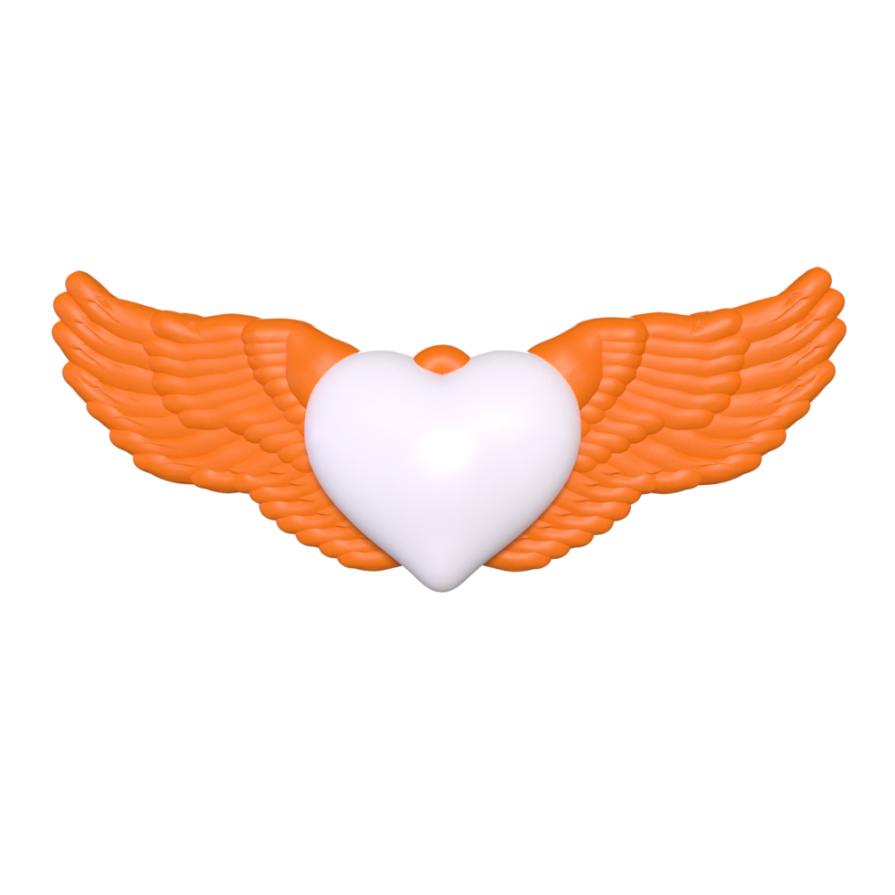 heart with wings isolated on background png