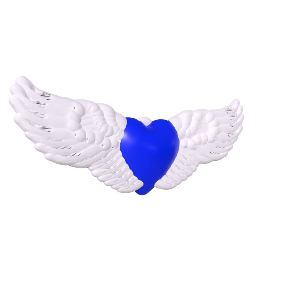 heart with wings isolated on background png