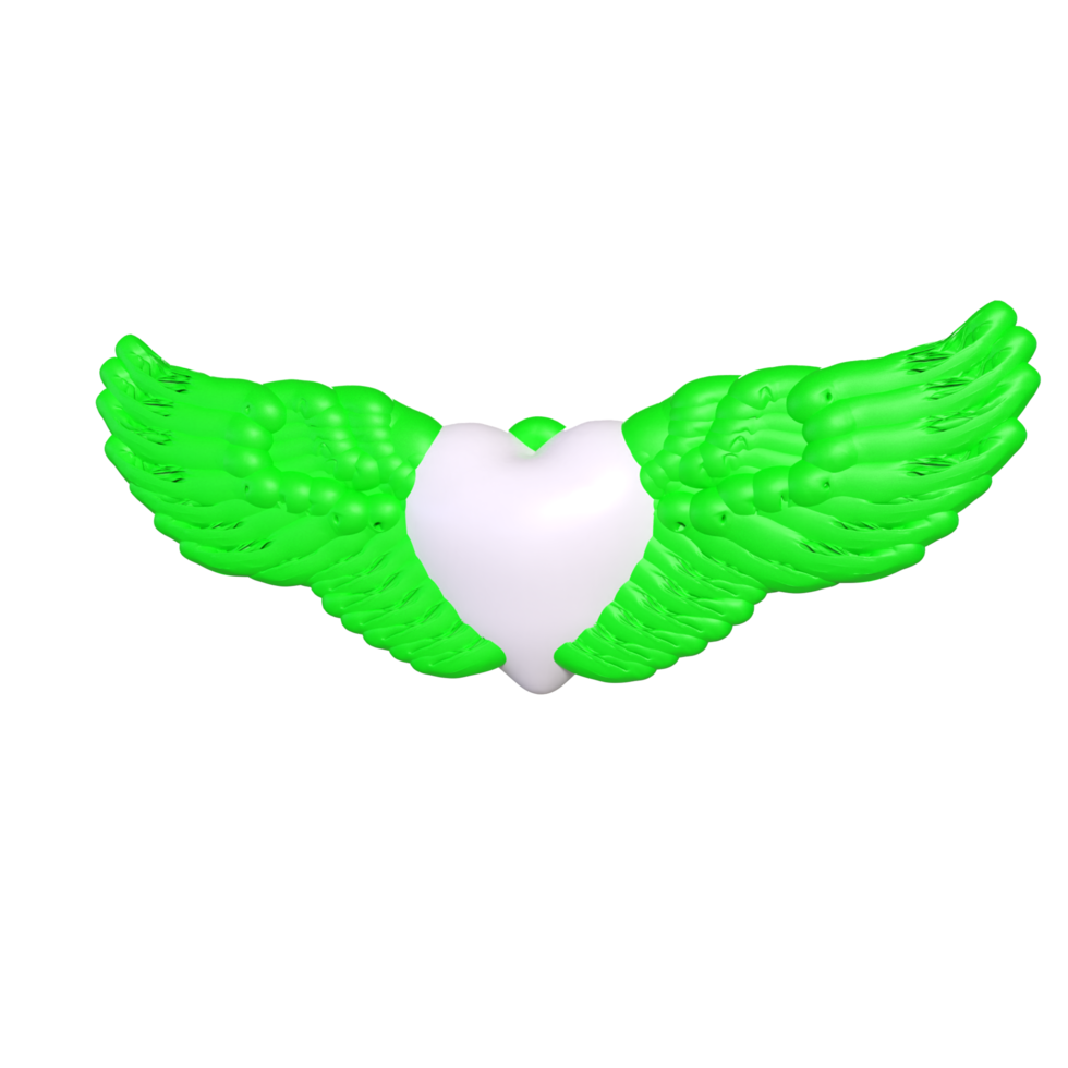 heart with wings isolated on background png