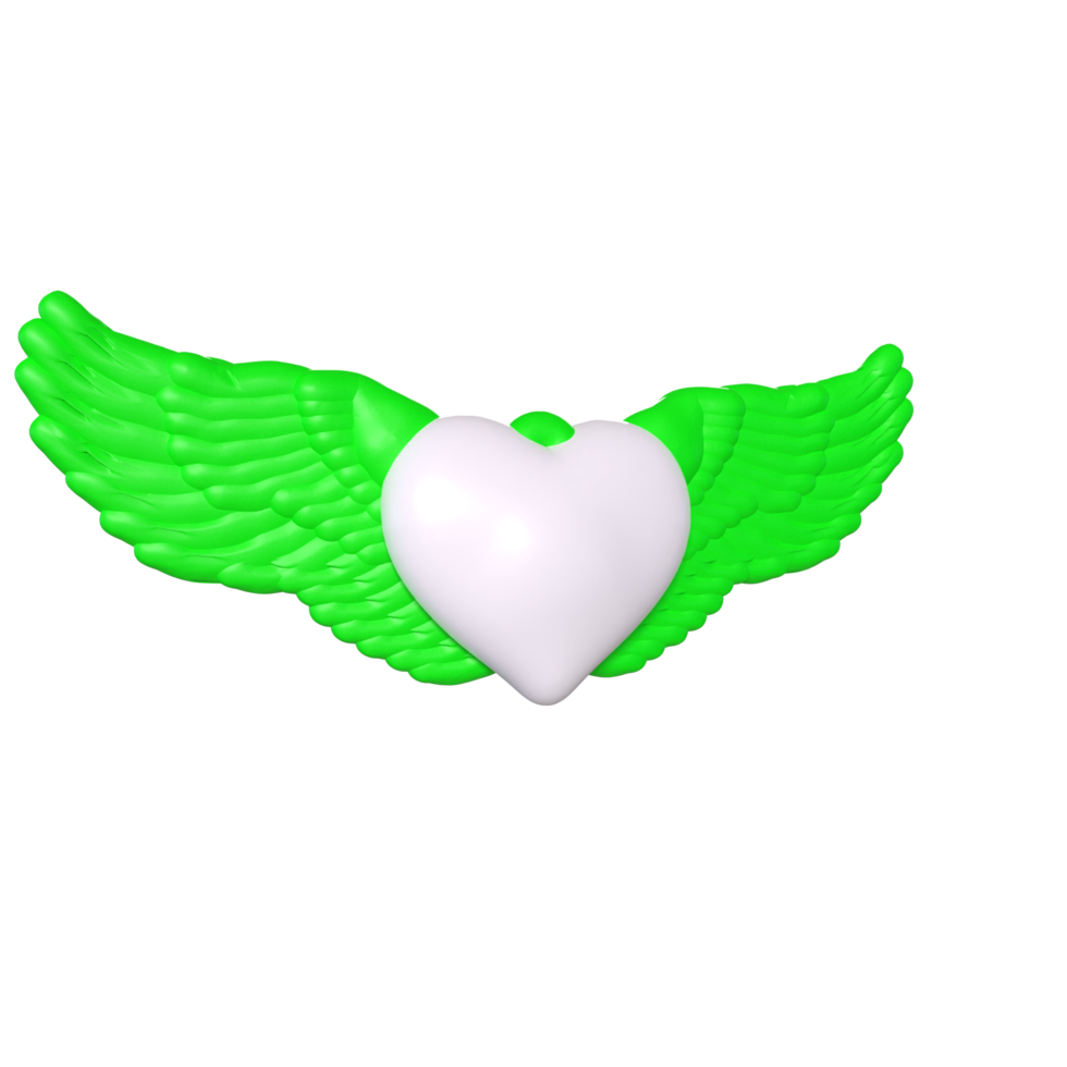 heart with wings isolated on background png