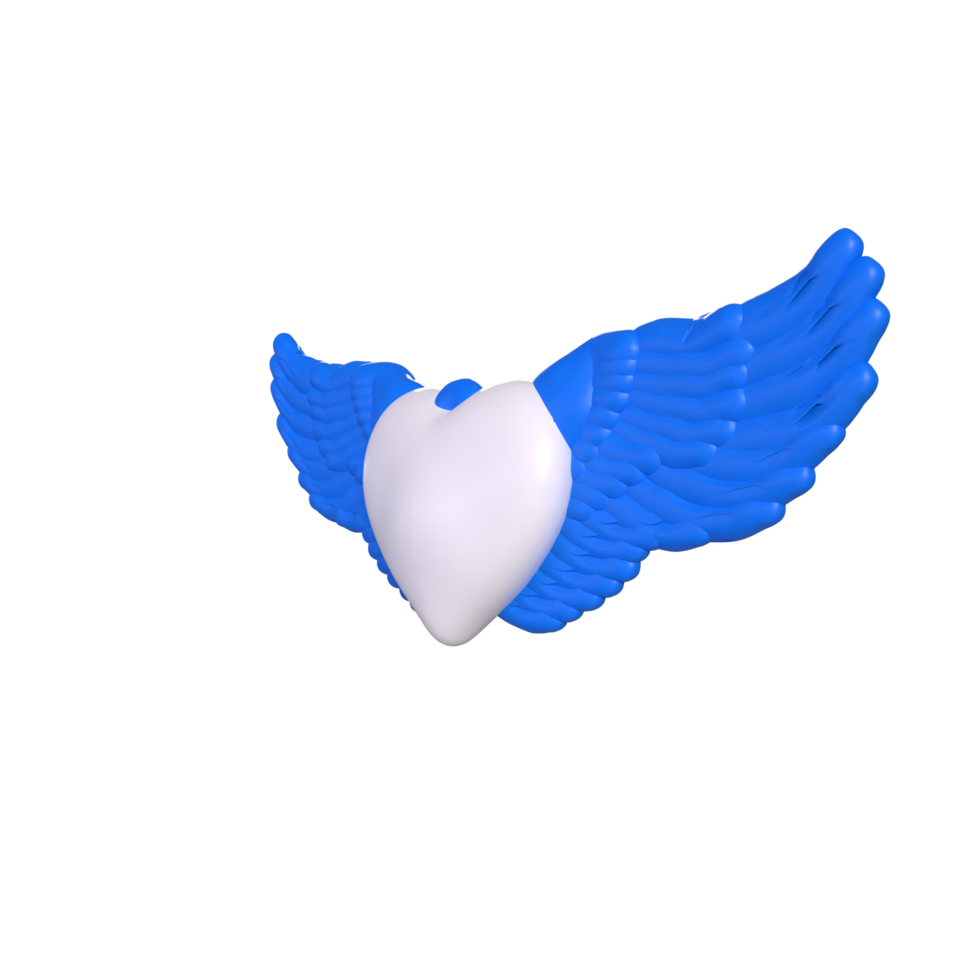 heart with wings isolated on background png