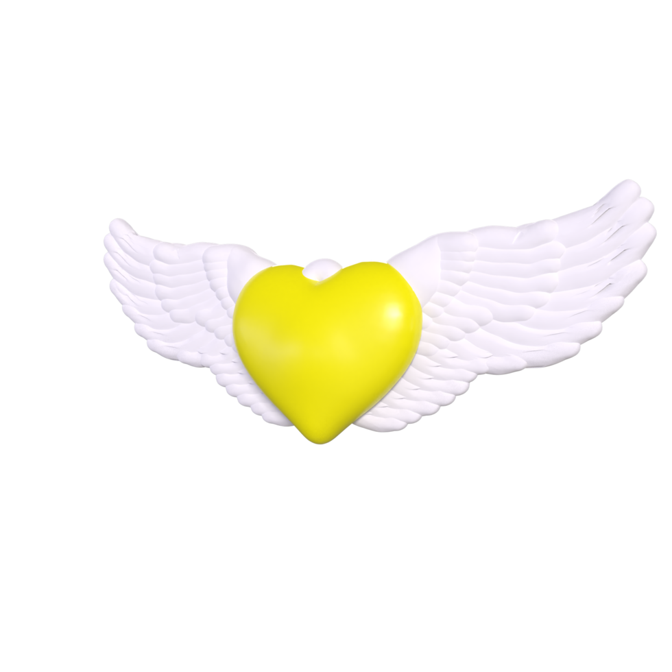 coeur avec des ailes isolé sur fond png