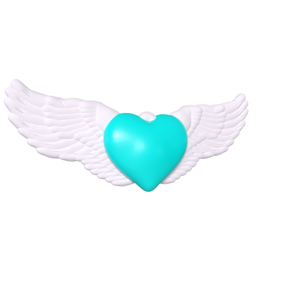 heart with wings isolated on background png