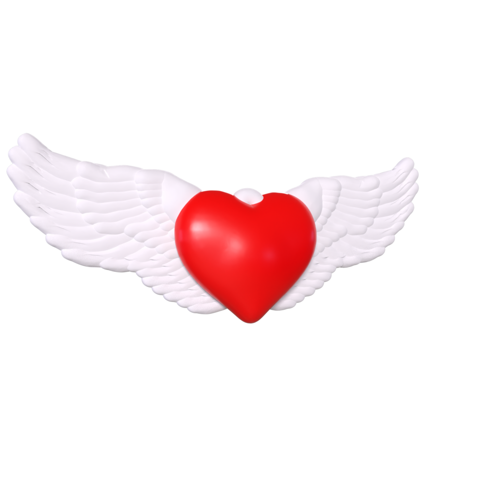 heart with wings isolated on background png