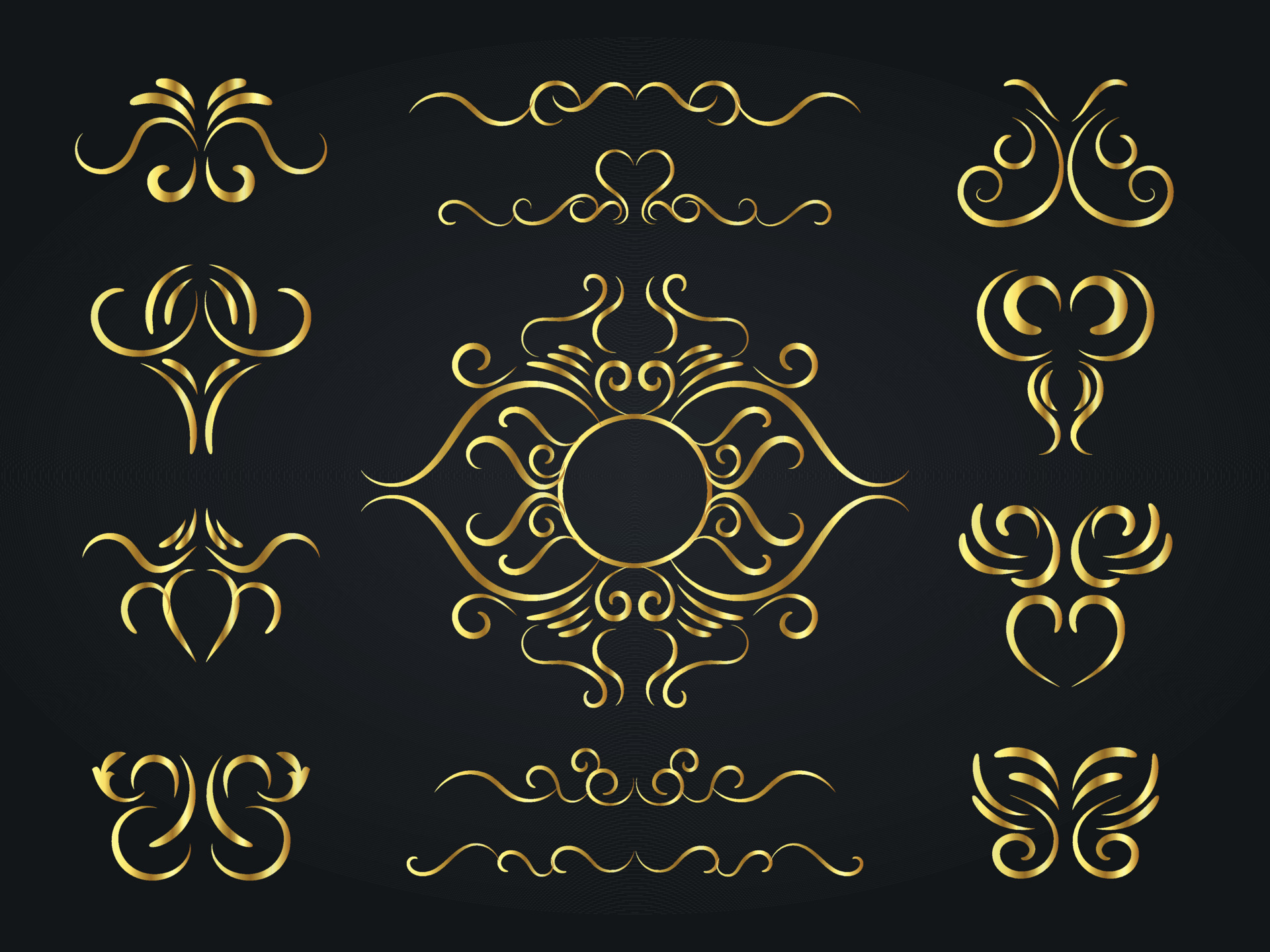 Collection set of label ornament vector illustration, Calligraphic