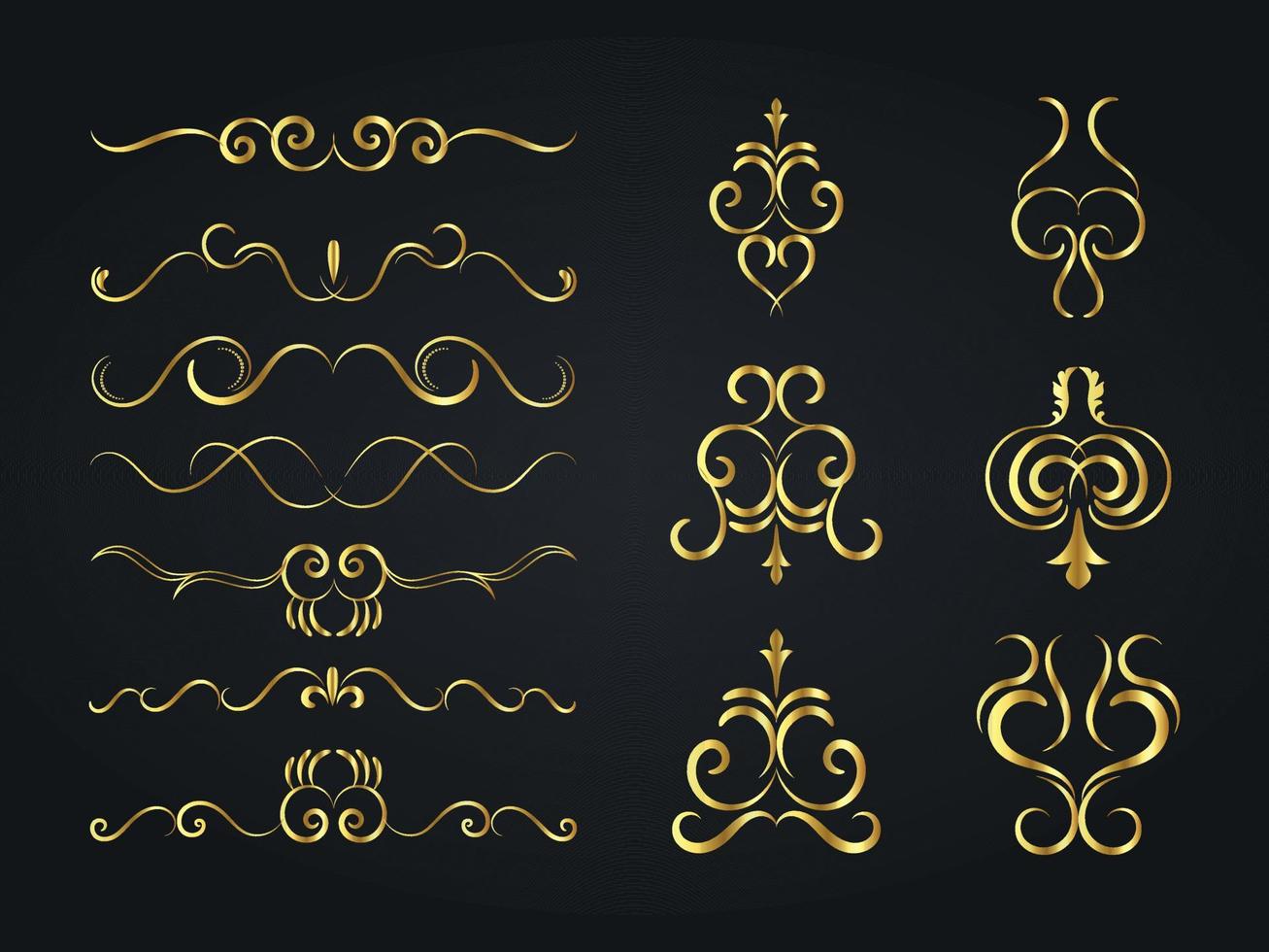 Floral dividers ornamental elements mega collection decoration pack vector