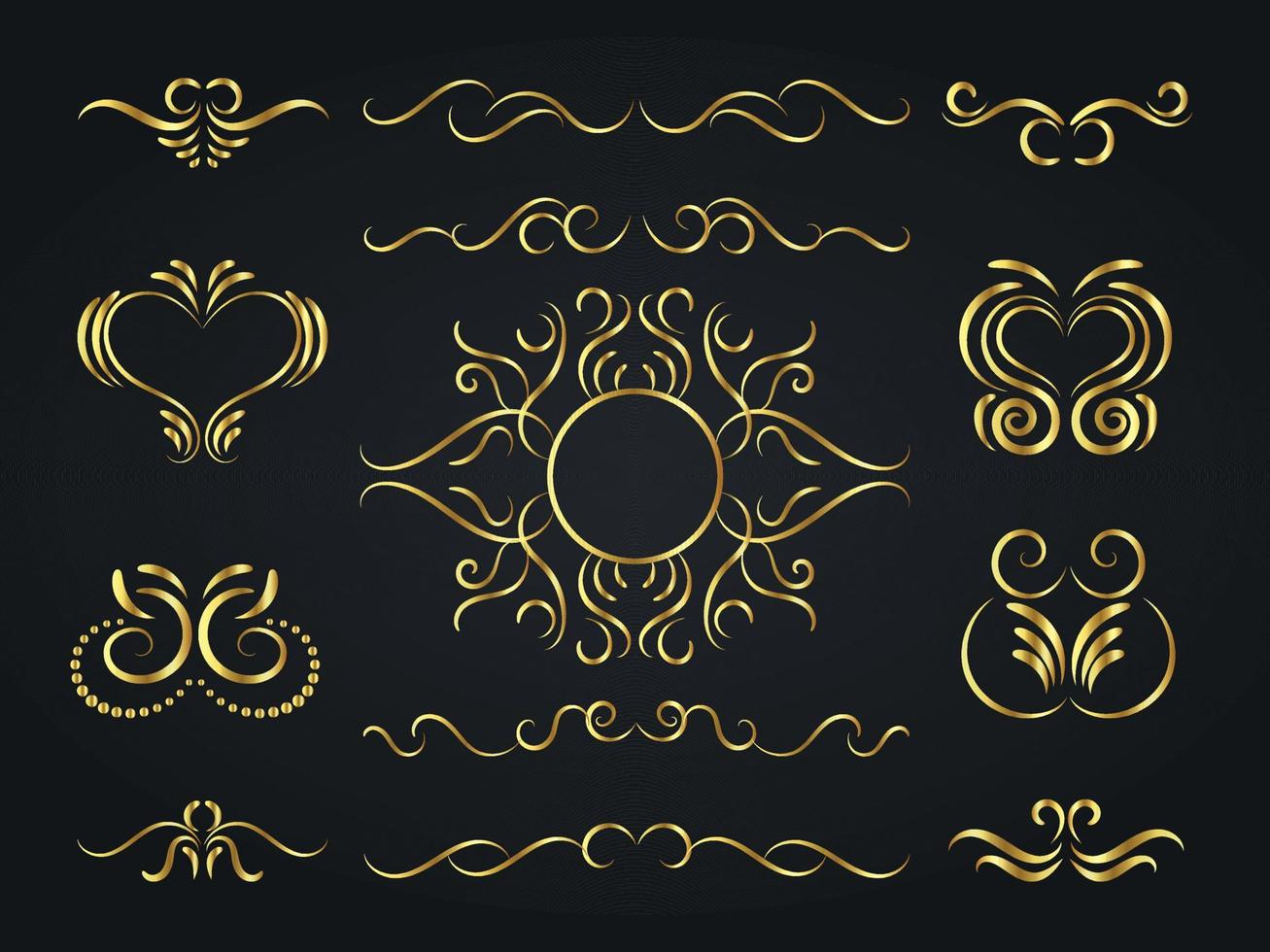 conjunto de colección de ilustración de vector de ornamento de etiqueta