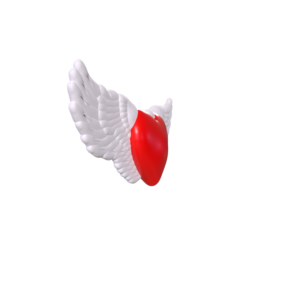 coeur avec des ailes isolé sur fond png