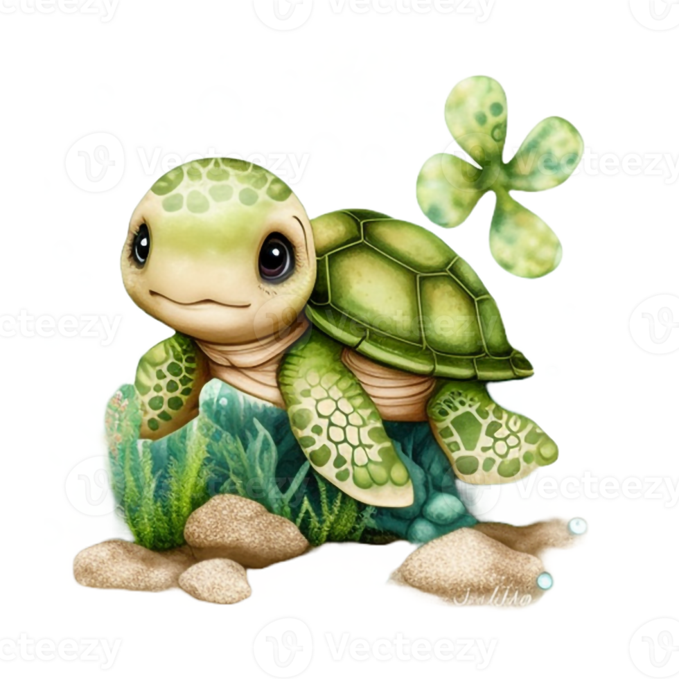 clipart de sublimação de tartaruga fofa png