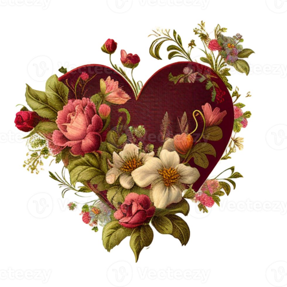 blommor hjärta valentines dag ClipArt png