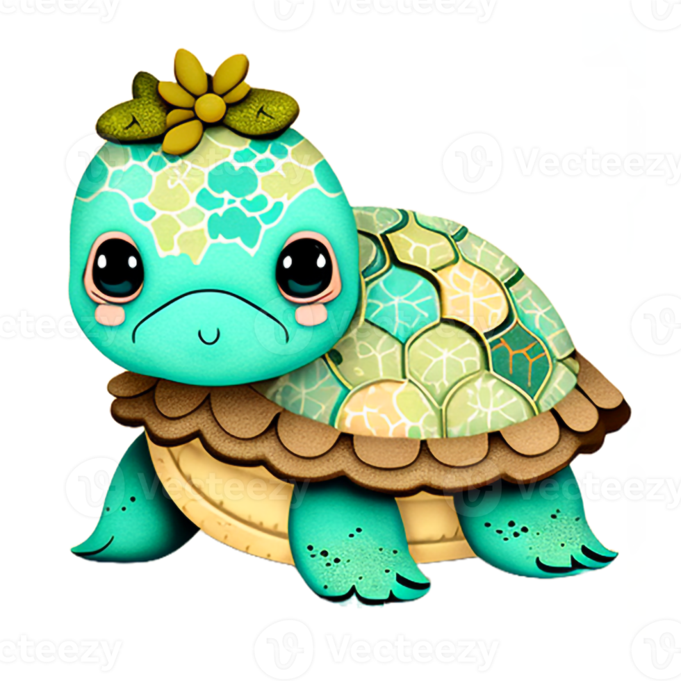 lindo tortuga sublimación clipart png