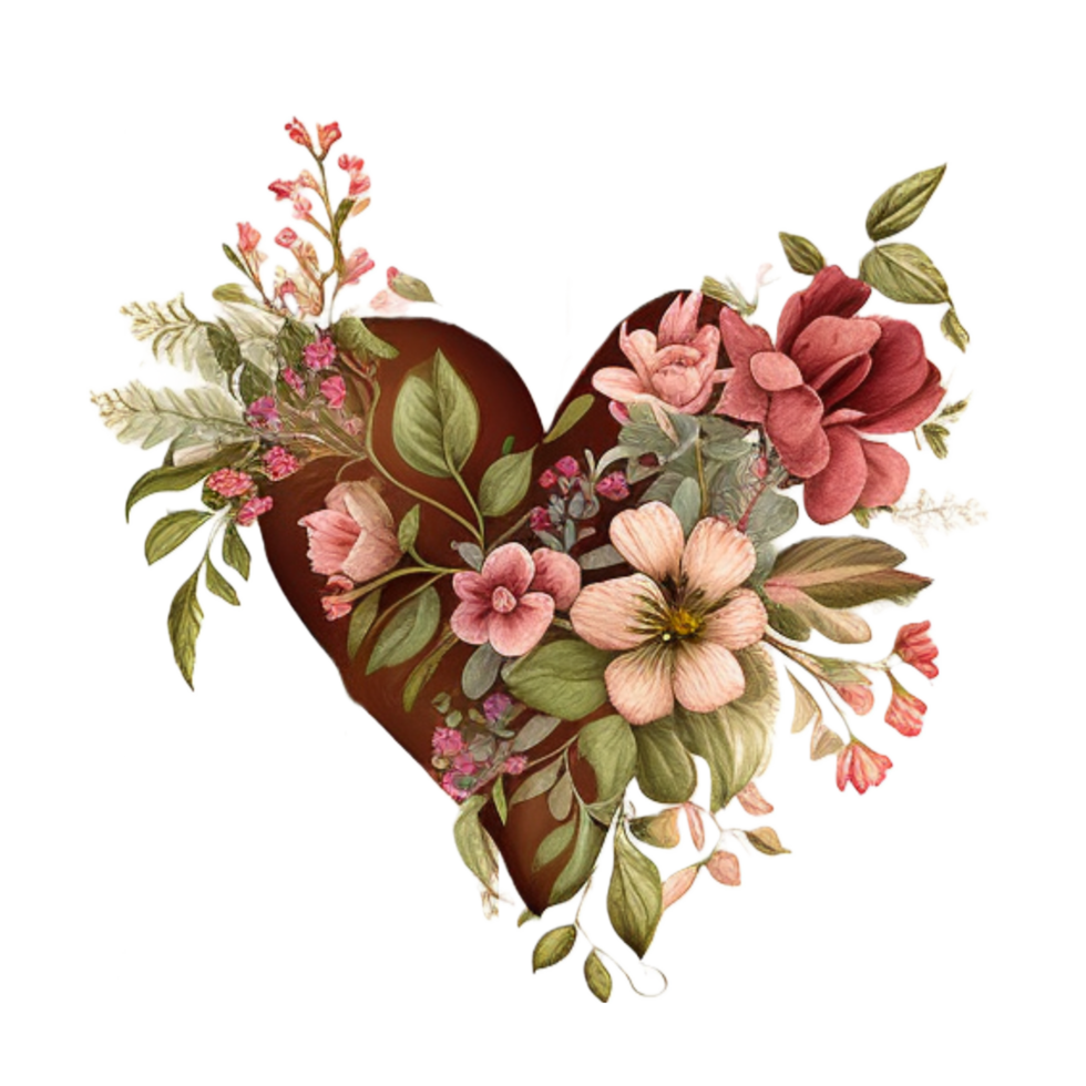 flores corazon san valentin clipart png