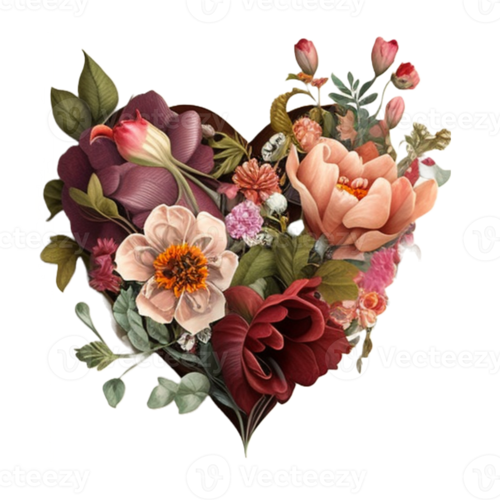 fiori cuore san valentino giorno clipart png