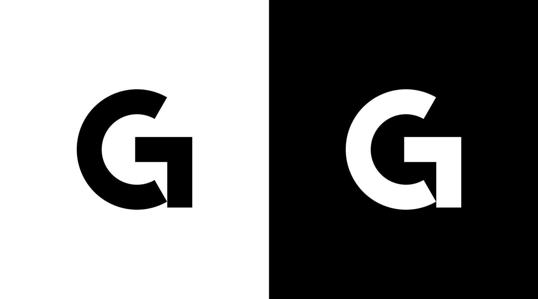 Technology vector logo tech monogram g letter initial black and white icon Designs templates
