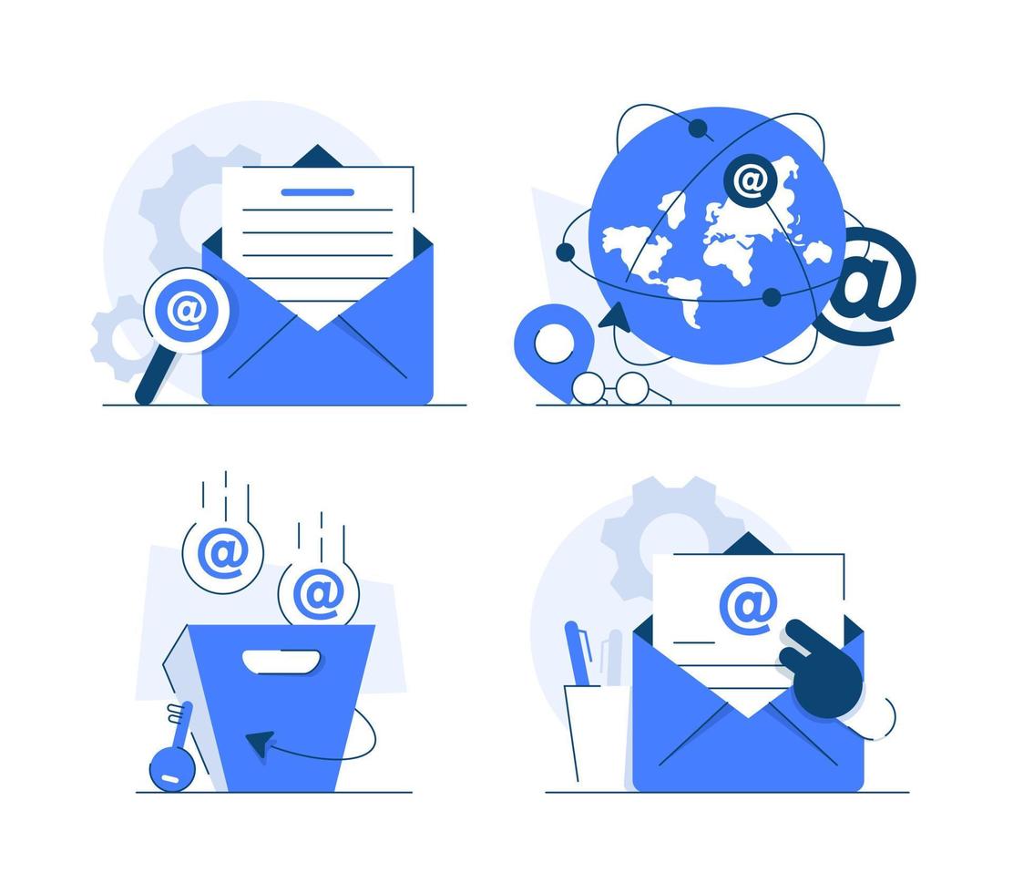 Email and messaging,Email marketing campaign,flat design icon vector illustration