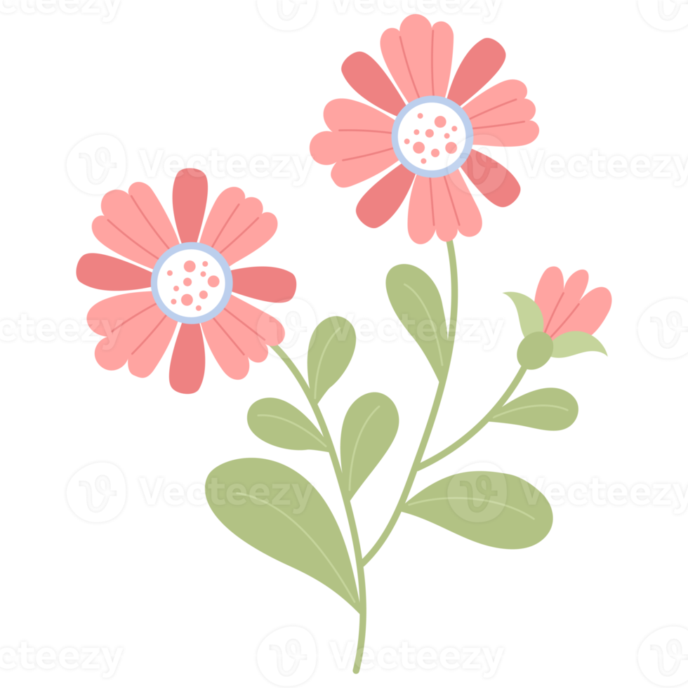 Red flowers. sticker 18929914 PNG