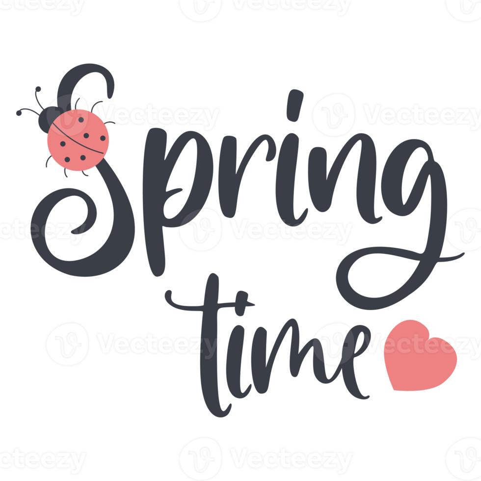 sticker Spring time. lettering png