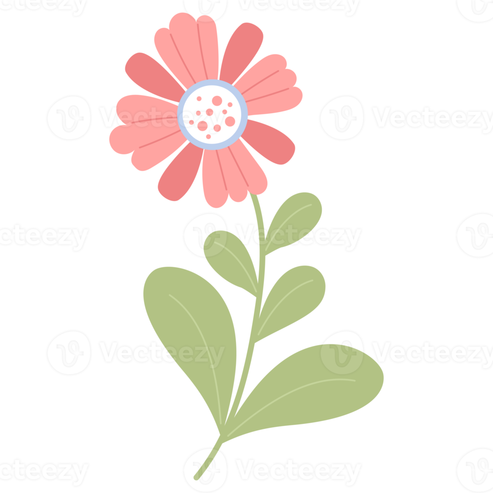 Decorative red flower. sticker png