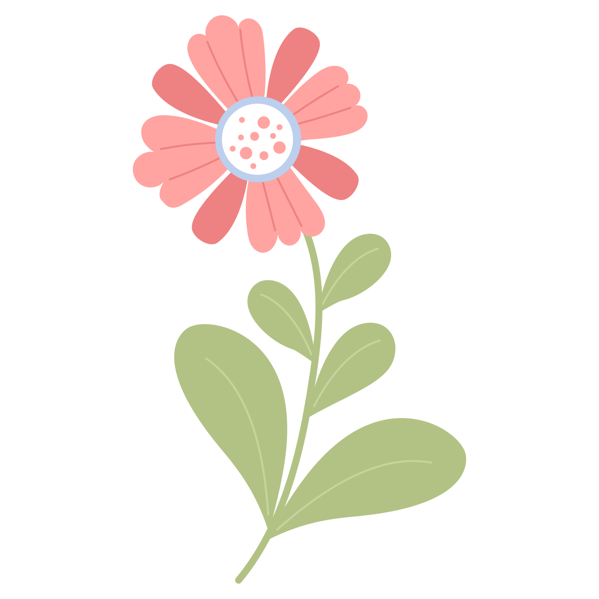 Decorative red flower. sticker 18929925 PNG
