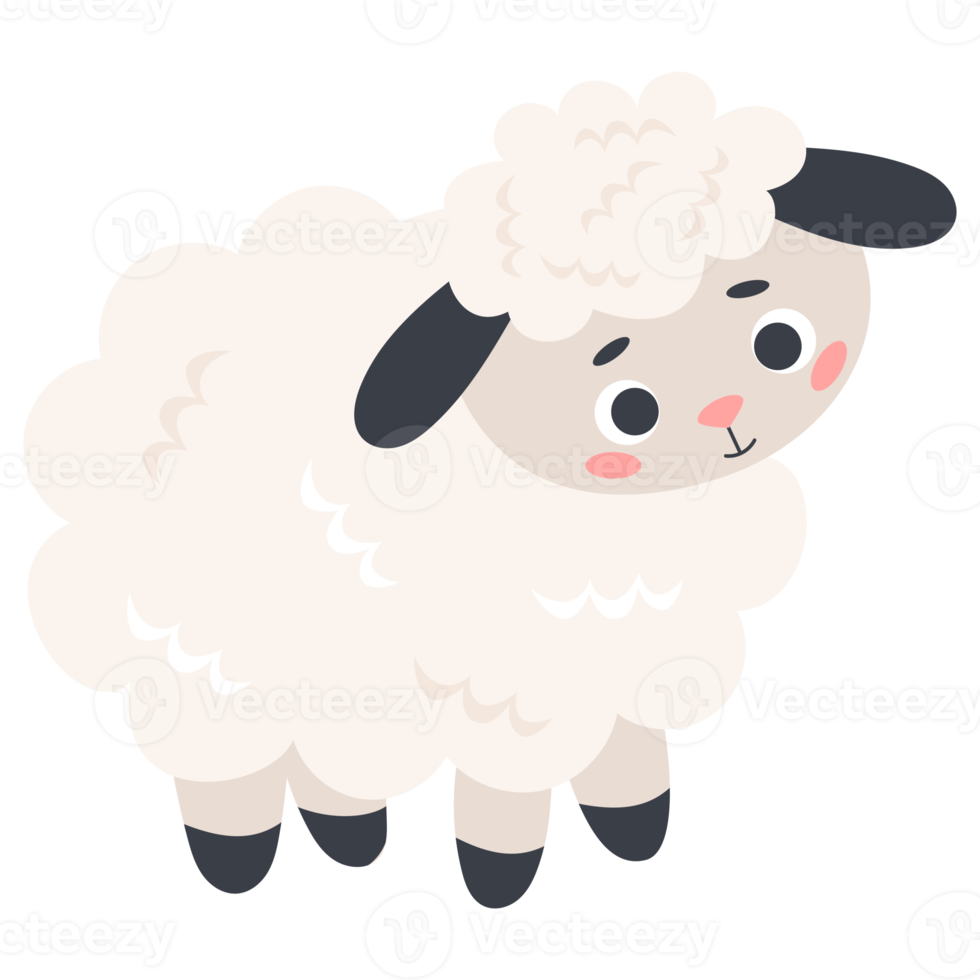 sticker Cute animal. sheep png