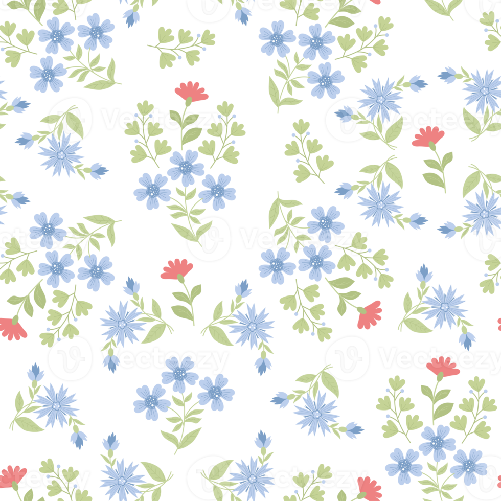 seamless pattern. Scattered flowers png