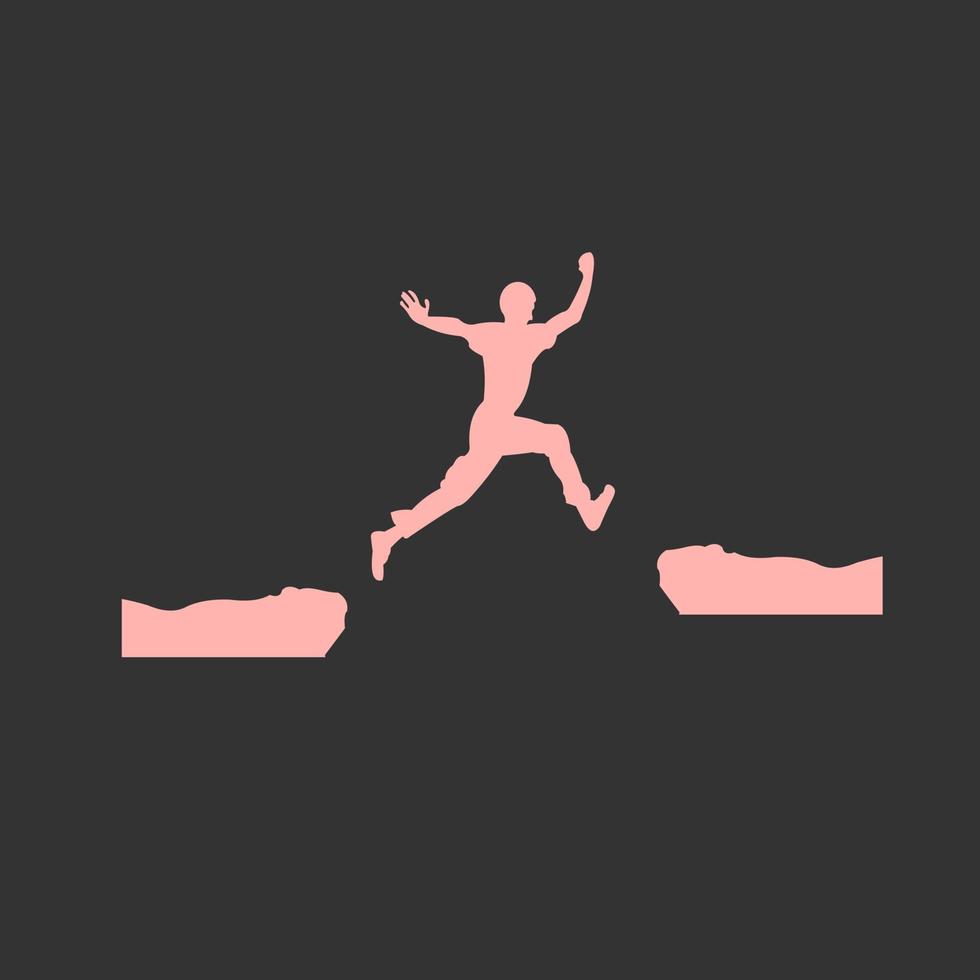 just an illustration of people's personal thoughts jumping vector