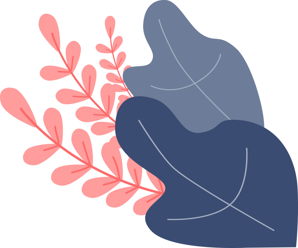 Blue and pink leaf, new design png