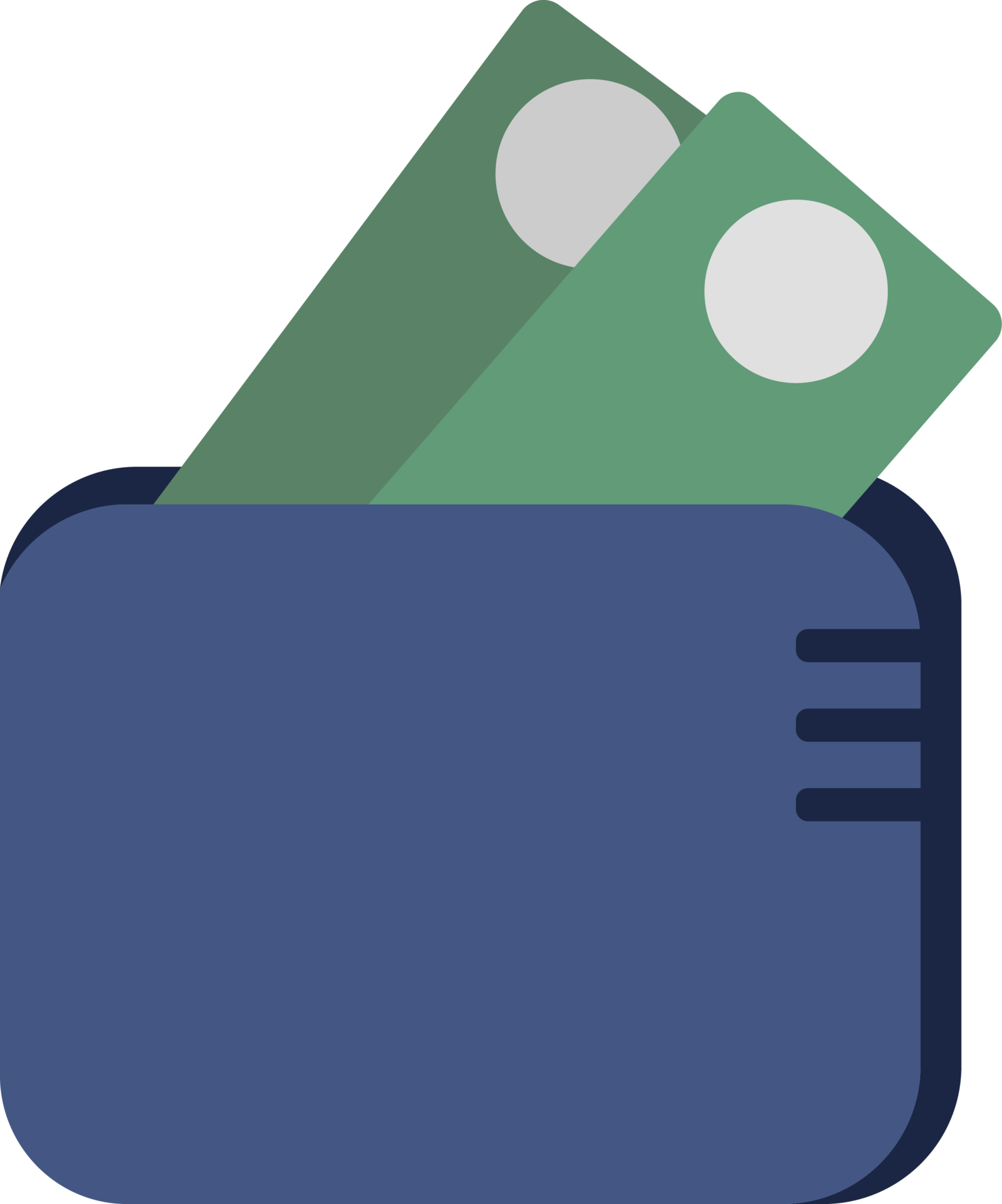 Blue wallet with 2 bills, online shopping elements. 18930099 PNG