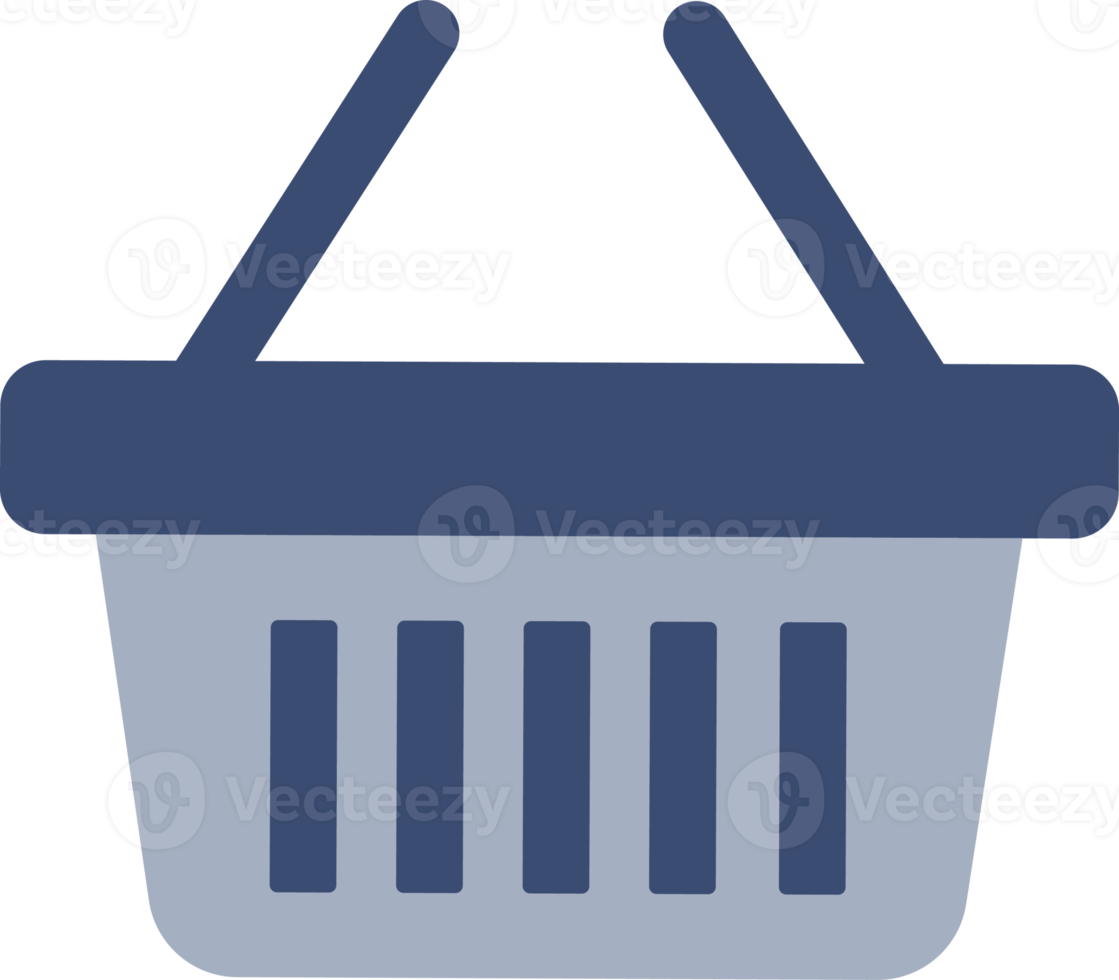 blue shopping basket, online shopping elements. png