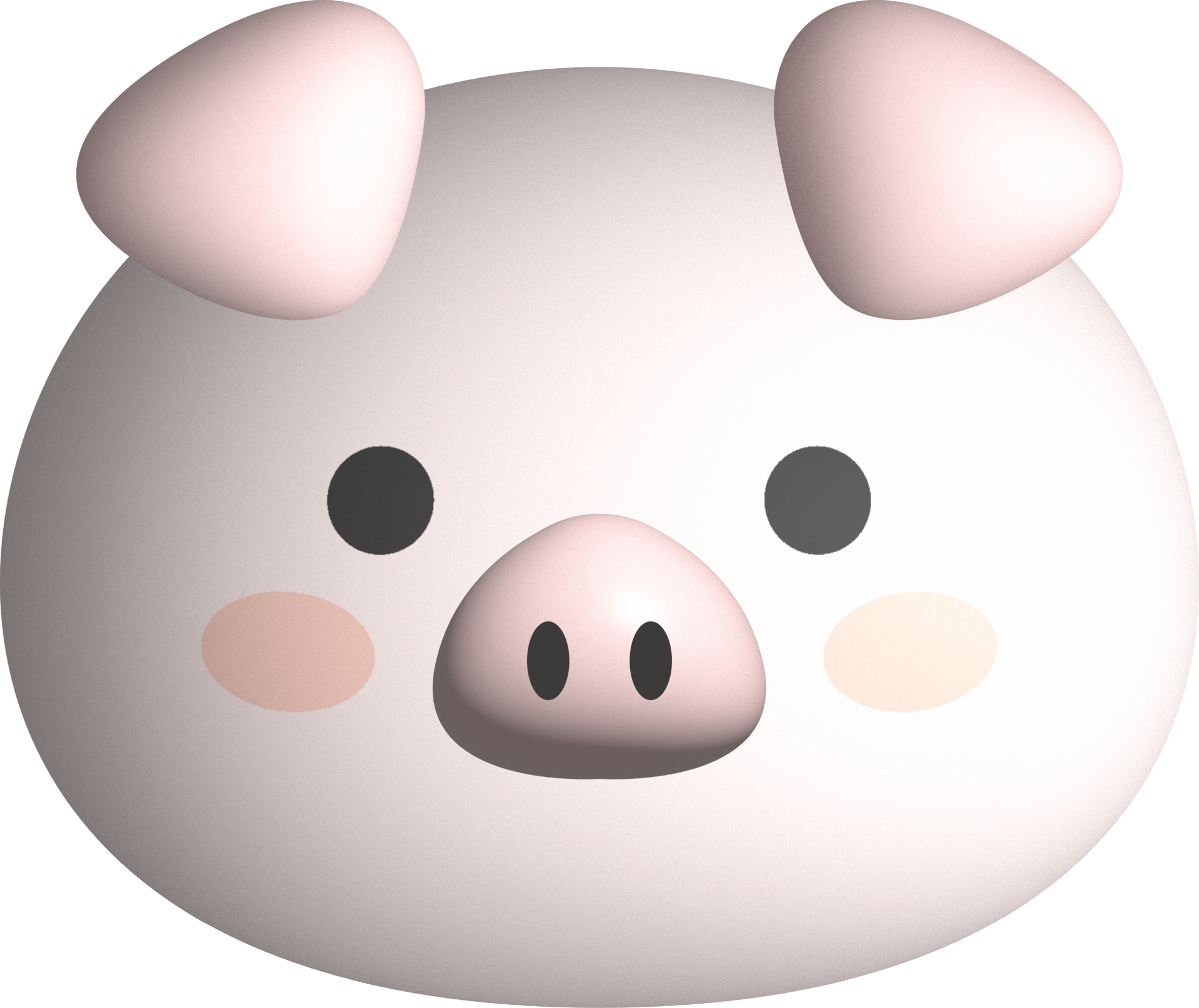 Pig face 3D, animal face cute emojis, stickers, emoticons ...