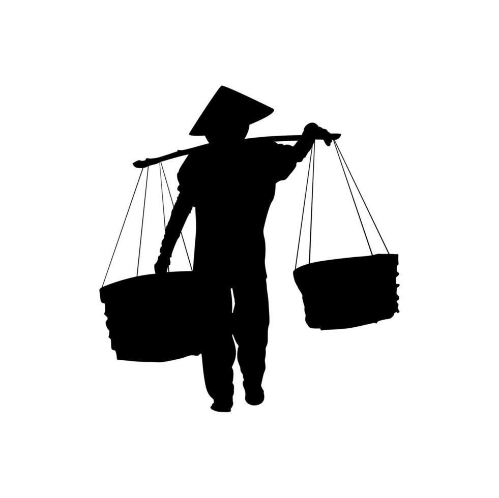 traditional silhouette of seller isolated on white background vector