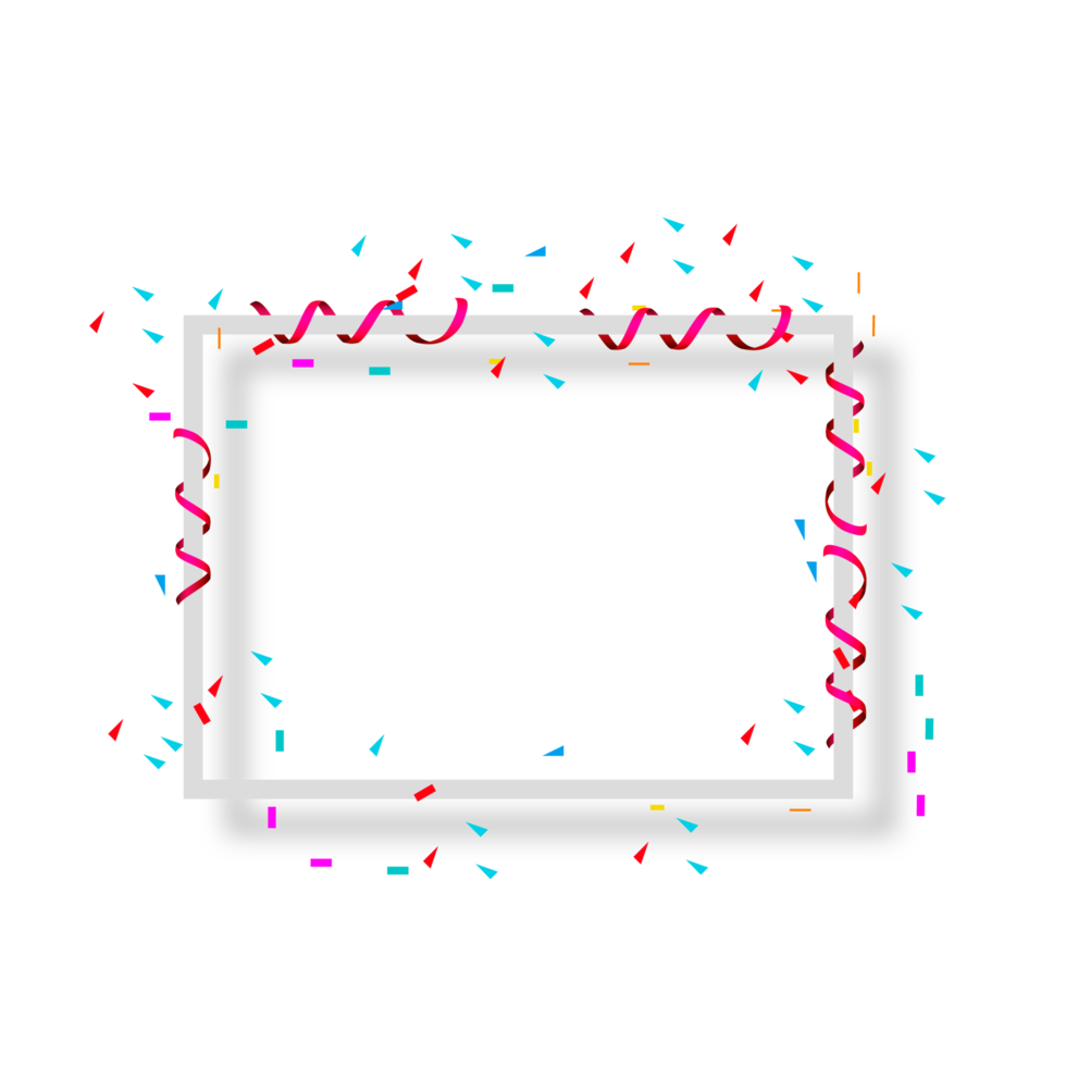 frame design with confetti png