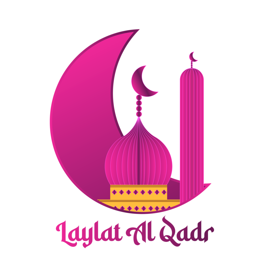Lailatul Qadr design with moon and masque png