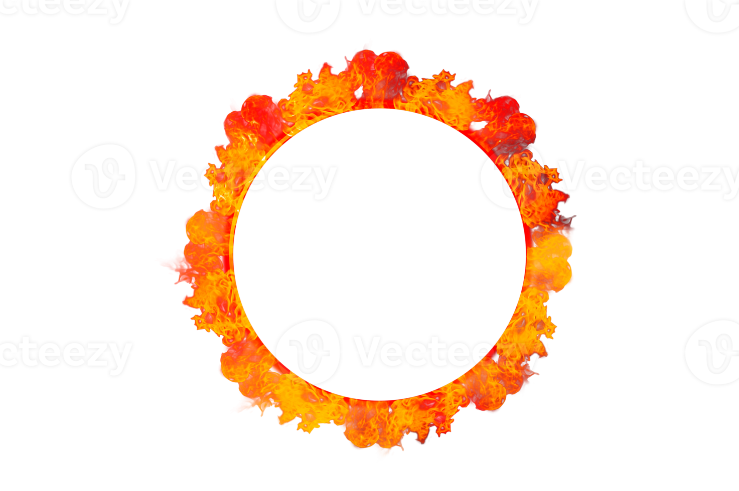 cirkel kader oranje vlam geïsoleerd Aan transparant achtergrond PNG het dossier