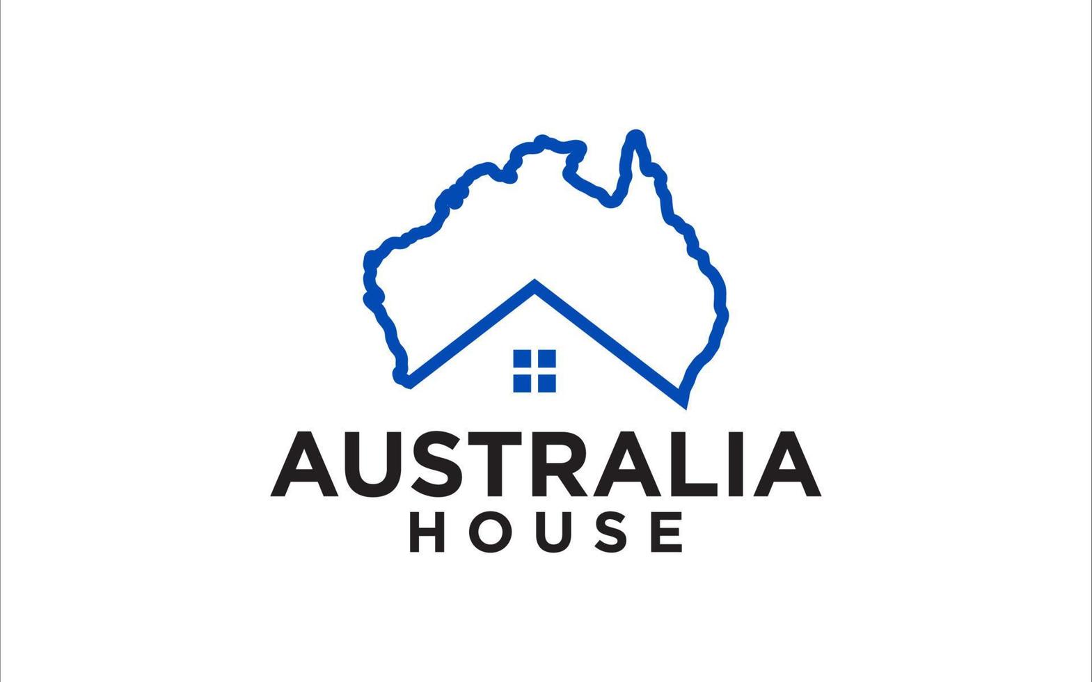 Australia with house style logo template vector