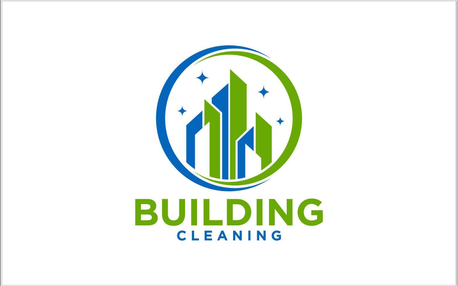 Building Cleaning Service Business logo design templates vector