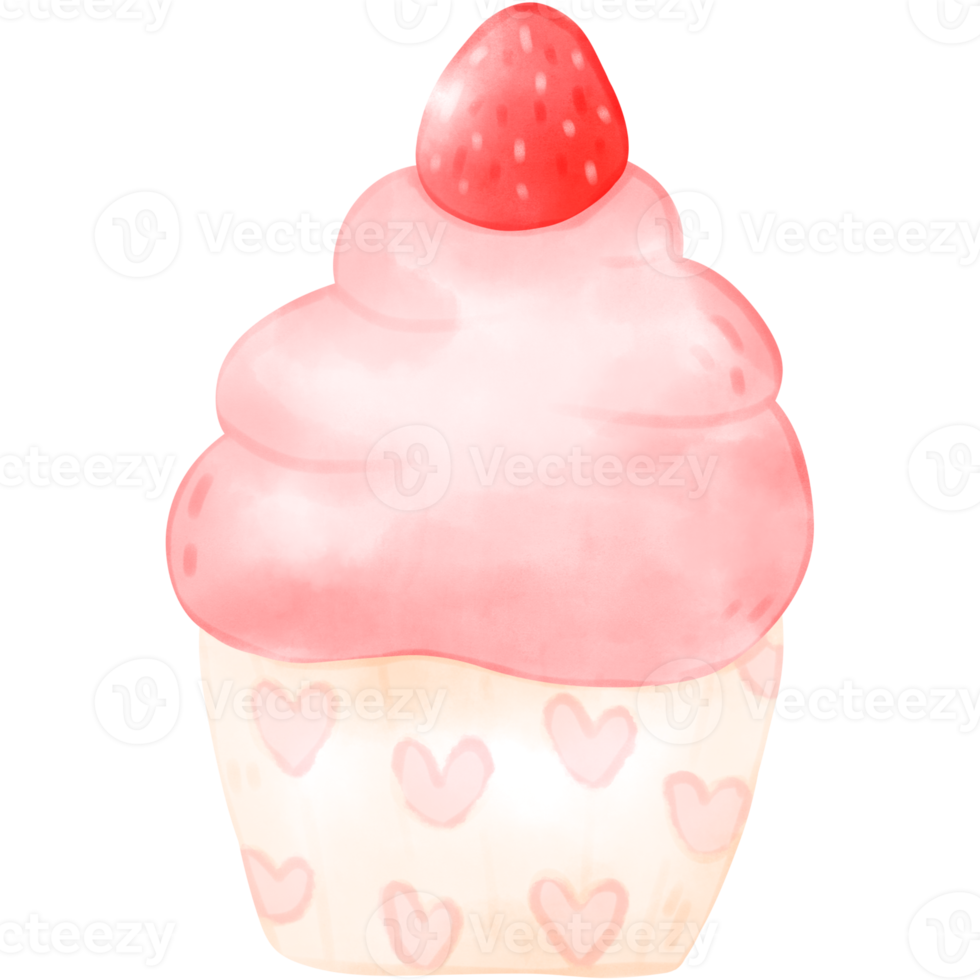 Strawberry Sweets Dessert Watercolor illustration png