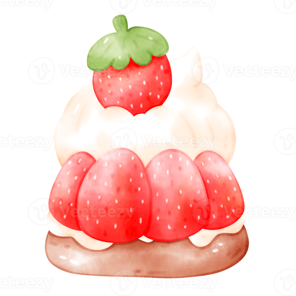 Strawberry Sweets Dessert Watercolor illustration png