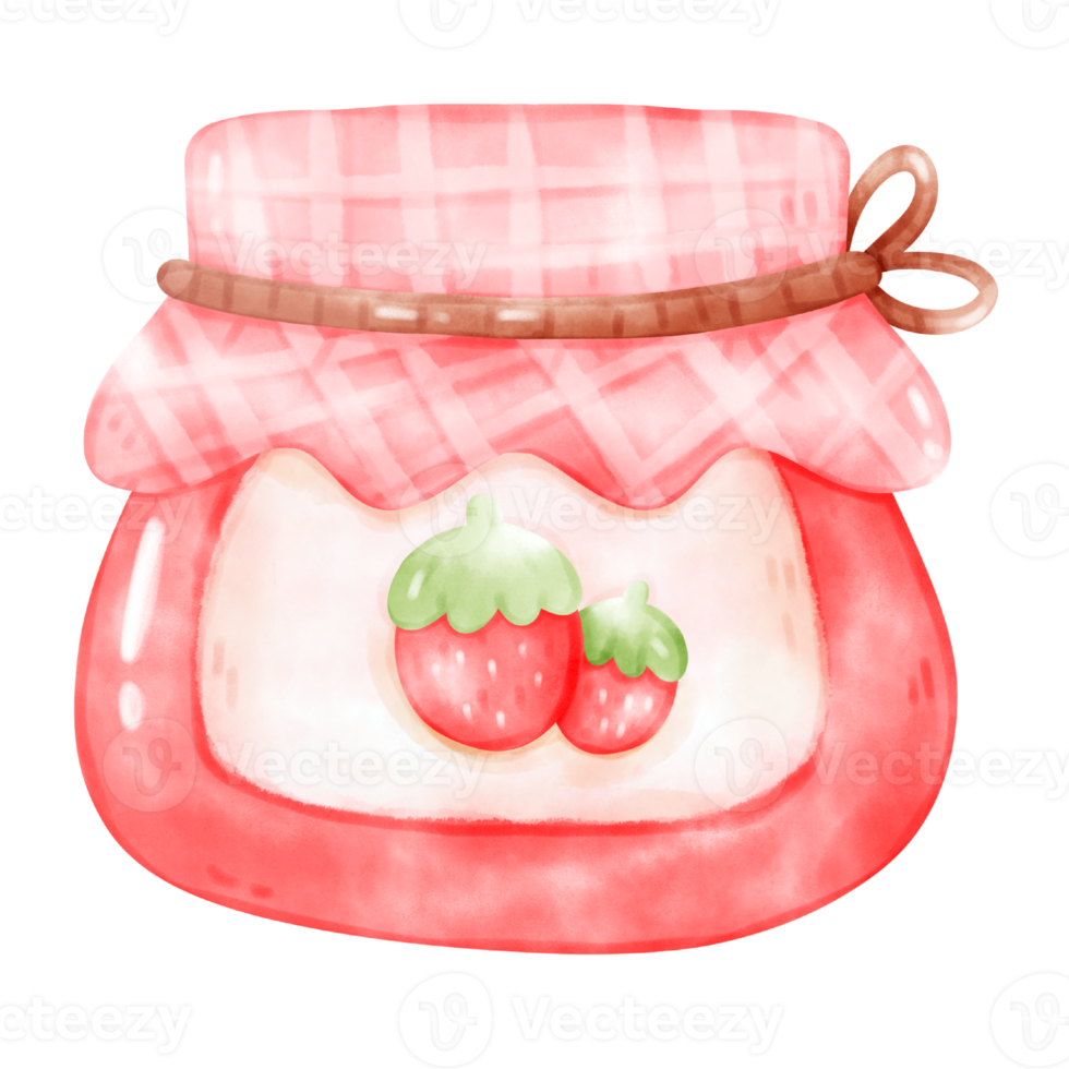 jordgubb sötsaker efterrätt vattenfärg illustration png
