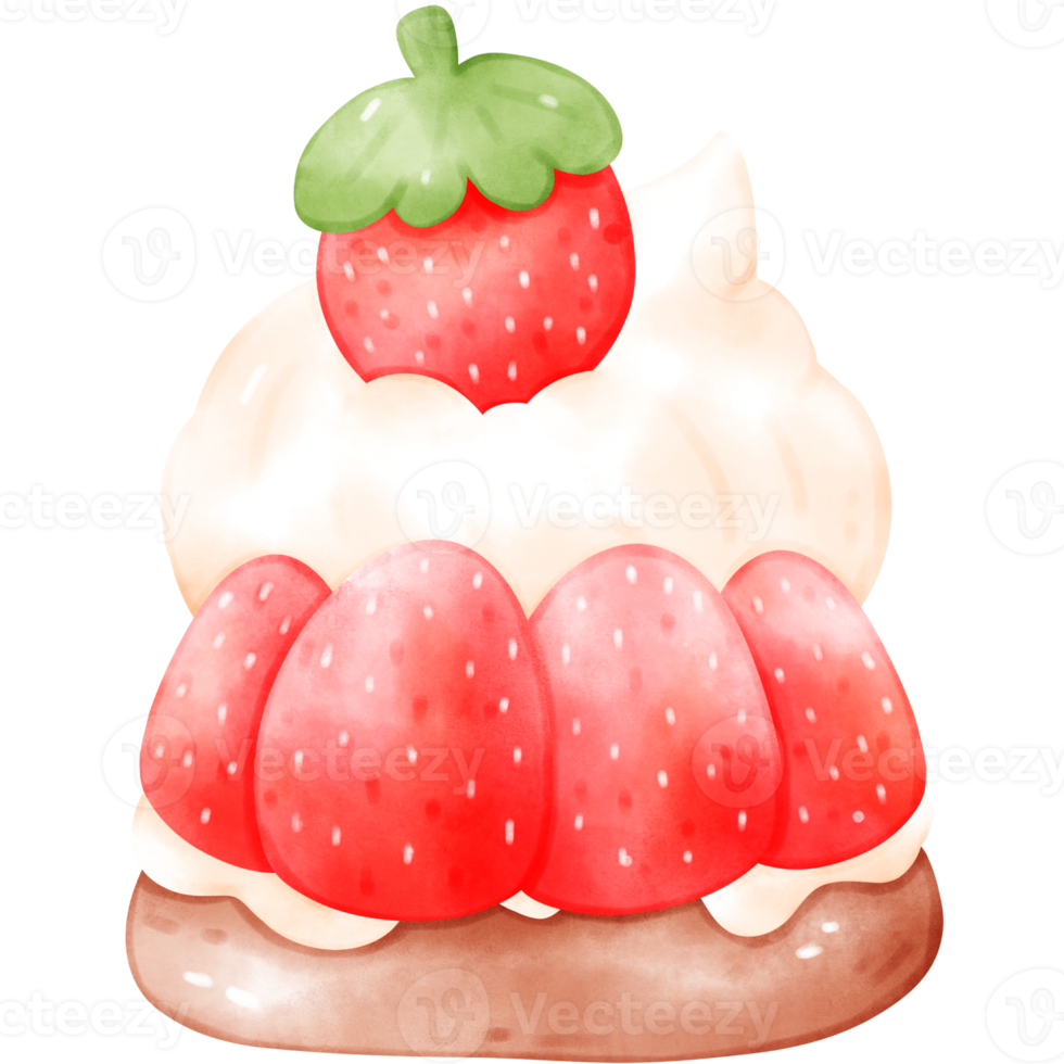 Strawberry Sweets Dessert Watercolor illustration png