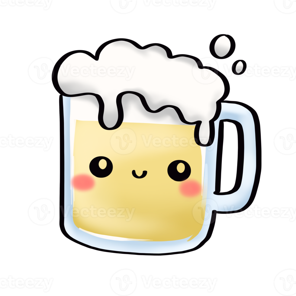 Cute Handdrawn doodle food and drink png