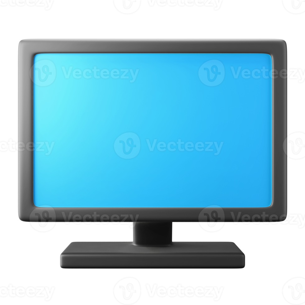 monitor computer pc screen display symbol user interface theme 3d render icon illustration isolated png