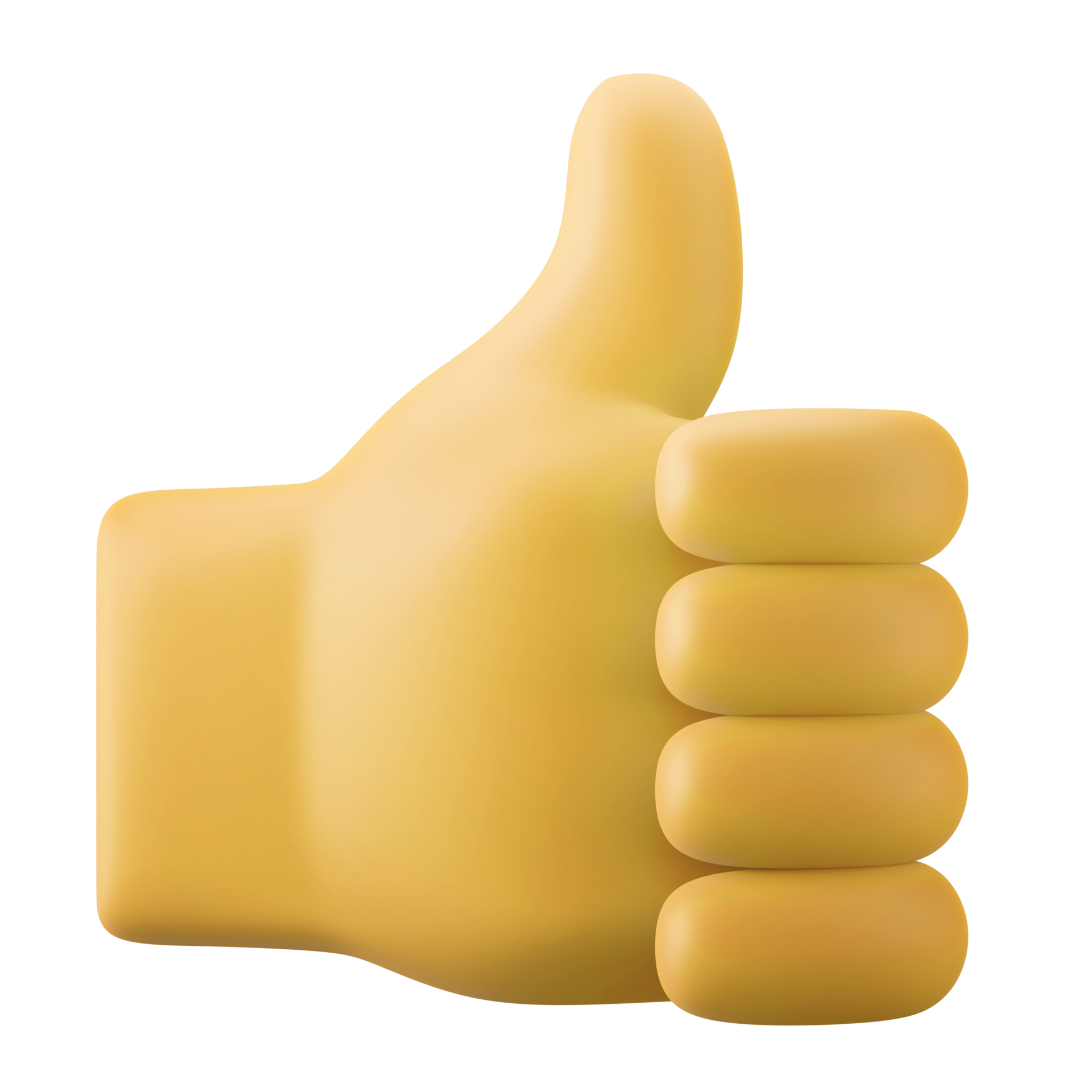 yellow hand thumb up appreciation symbol user interface theme 3d icon