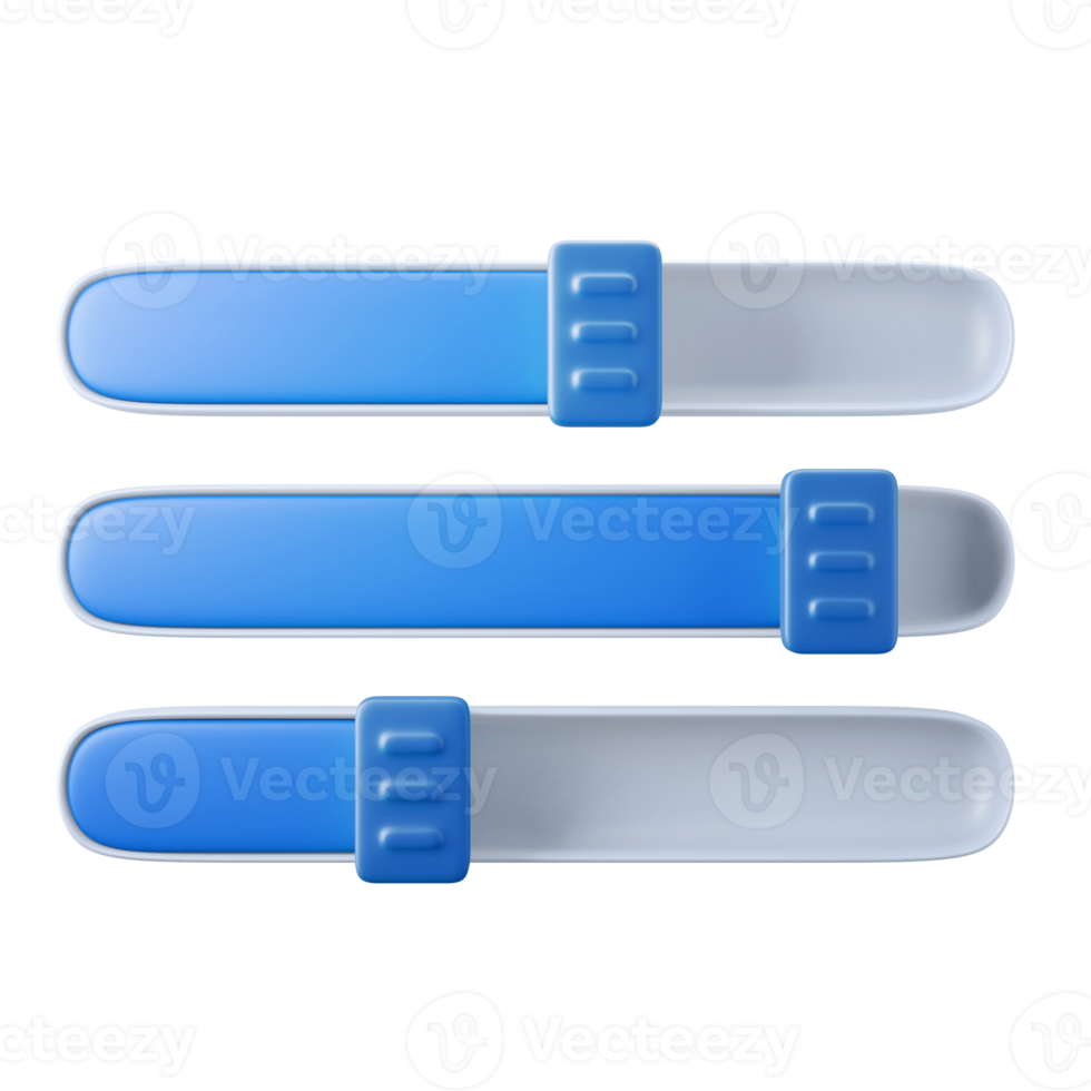 color azul ajustar la configuración del control deslizante símbolo de ajuste interfaz de usuario tema 3d icono ilustración render aislado png