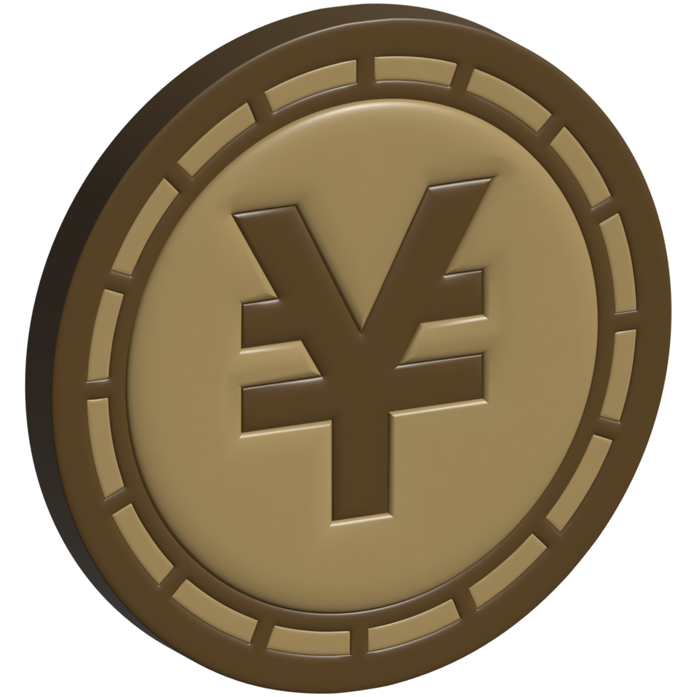 3D Yen or Yuan currency sign png